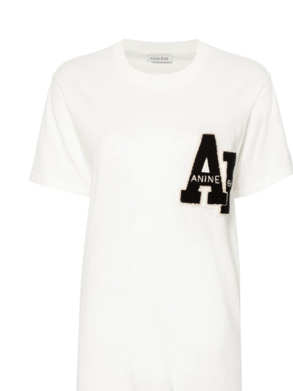 NWT ANINE BING Lili Letterman Tee in Off White SIZE X-SMALL - Picture 2 of 9